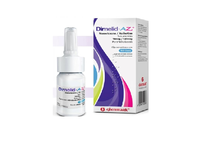 Glenmark . Dirnelid AZ . Mometasona 50µg/ Azelastina 140µg . Tratamiento antialérgico . 1 Caja de 1Dispositivo inhalador con 150Dosis