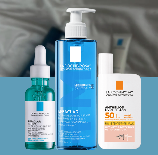 LA ROCHE-POSAY® KIT CUIDADO FACIAL: LIMPIEZA, TRATAMIENTO Y PROTECCIÓN PARA PIEL CON ACNÉ