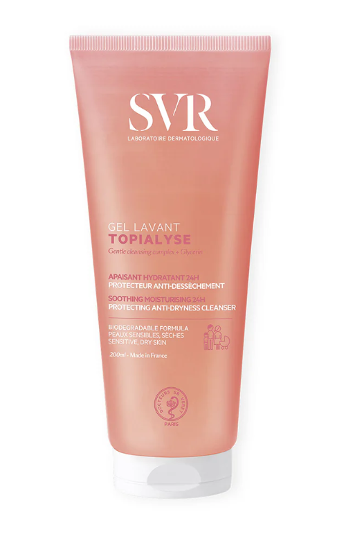 SVR® . TOPIALYSE GEL LAVANT 200ml . Limpiador para pieles secas . Tratamiento para dermatitis atópica . 1 Pieza de 1Tubo con 200ml