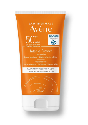 Avène® . Intense Protect FPS50+ . Porotector solar tipo fluido resistente al agua UBV / UBA / Luz azul . Protección solar . 1 Tubo de 1Pza con 150ml