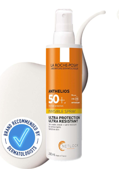 LA ROCHE-POSAY® . ANTHELIOS INVISIBLE SPRAY de 200ml . Protección solar en spray invisible FPS50+ ultra resistente . Protección Solar . 1Frasco con atomizador de 1Pieza con 200ml