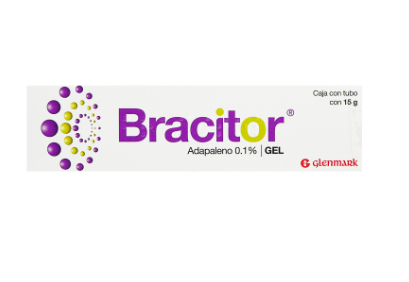 Glenmark® . Bracitor . Adapaleno gel 0.1% . Tratamiento de acné . 1 Caja de 1Tubo con 15g
