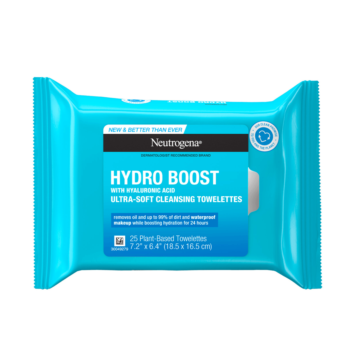 NEUTROGENA . Hydro Boost whit hyaluronic acid . Ultra-Soft Cleansing Towelettes toallas de limpieza facial . Compostable Towelettes . 1 Bolsa de 1 Pieza con 25 Toallas