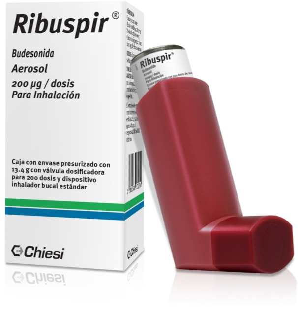 Chiesi . Ribuspir . Budesonida 200µg/dosis . Tratamiento respiratorio . 1 Frasco de 1Aerosol con 200Dosis