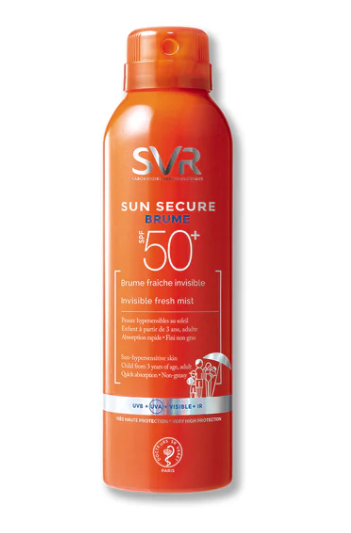 SVR® . SUN SECURE BRUME SPF 50+ . Bruma invisible . Protección solar . 1 Frasco con atomizador de 1Pza con 200ml