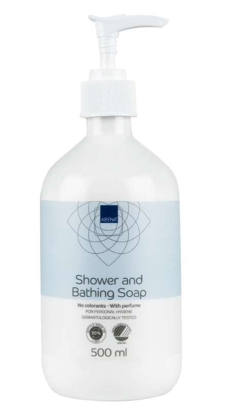 ABENA® Shower and Bathing Soap. Jabon para ducha y baño. frasco con 500 mL