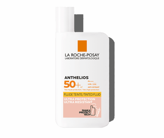 LA ROCHE-POSAY® . ANTHELIOS UV MUNE 400 FLUIDO CON COLOR de 50ml . Protección solar en fluido antioxidante FPS50+ . Protección solar . 1Caja de 1Frasco con 50ml