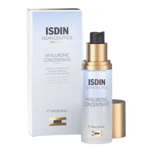 ISDIN® ISDINCEUTICS . PREVENT HYALURONIC CONCENTRATE SERUM 30ml . Ácido Hialuronico . Agentes hidratantes . 1 Caja de 1Frasco con bomba con 30ml