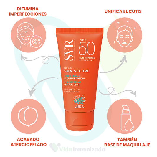 SVR® . SUN SECURE BLUR SPF 50+ . 1 Caja de 1Tubo con 50ml