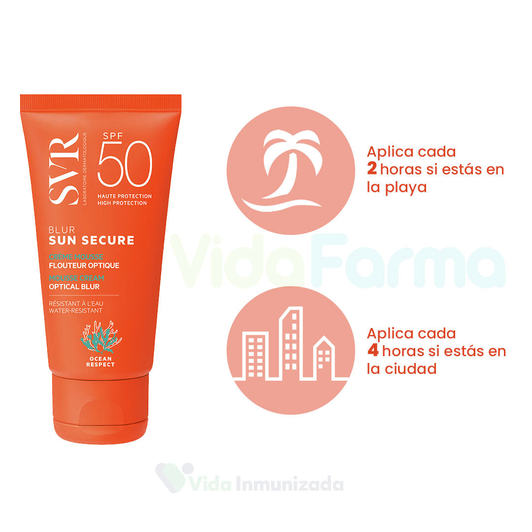 SVR® . SUN SECURE BLUR SPF 50+ . 1 Caja de 1Tubo con 50ml