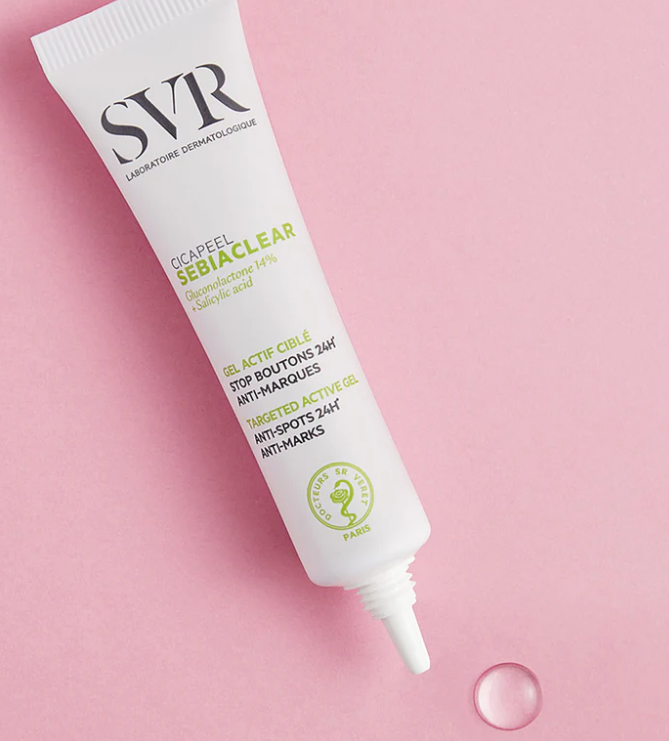 SVR® . SEBIACLEAR CICAPEEL 15ml . Gel activo especifico anti-granos y anti-marcas 24hrs . Tratamiento dermatológico . 1 Pieza de 1Tubo con 15ml