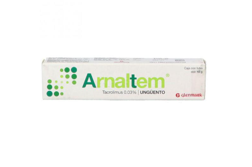 Glenmark® . Arnaltem UNGÜENTO . Tacrolimus al 0.03%. 1 Caja de 1 Tubo con 10g