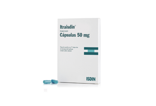 ISDIN® . Itraisdin . Antimicótico . 1 Caja de 7Capsulas con 50mg