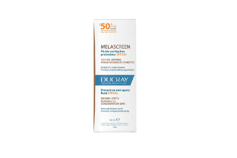 Contenido: DUCRAY® . MELASCREEN Fluide antitaches protecteur SPF 50+ . 1 Caja de 1Tubo con 50ml