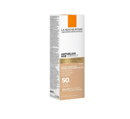 LA ROCHE-POSAY® . Anthelios age correct 50 spf con color . 1 Caja de 1PZA con 50ml