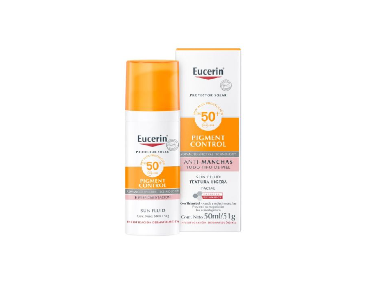 Eucerin® . EUCERIN FPS50+ . PIGMENT CONTROL TEXTURA LIGERA . 1 Caja de 1Pza con 50ML