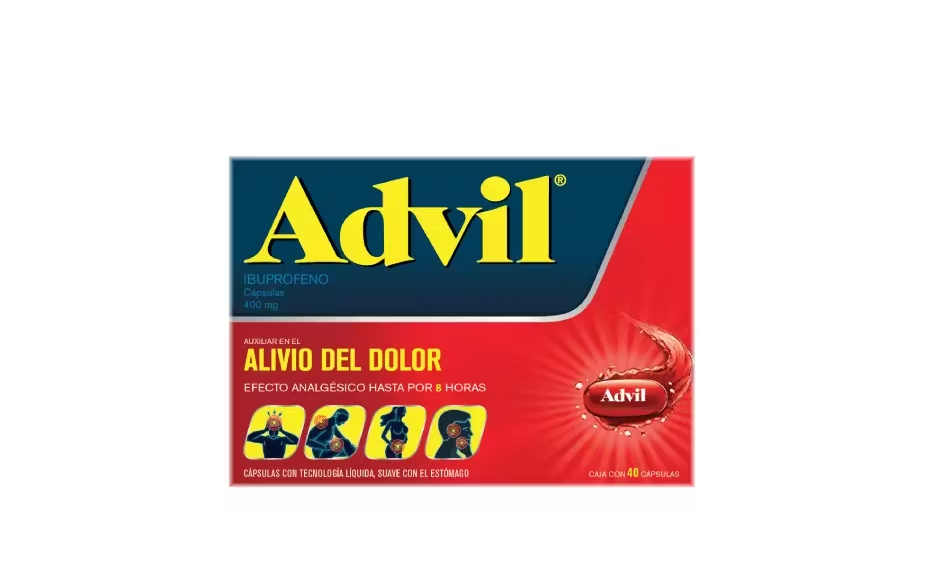 gsk® . Advil . Ibuprofeno . 1 Caja de 40 cápsulas con 400mg