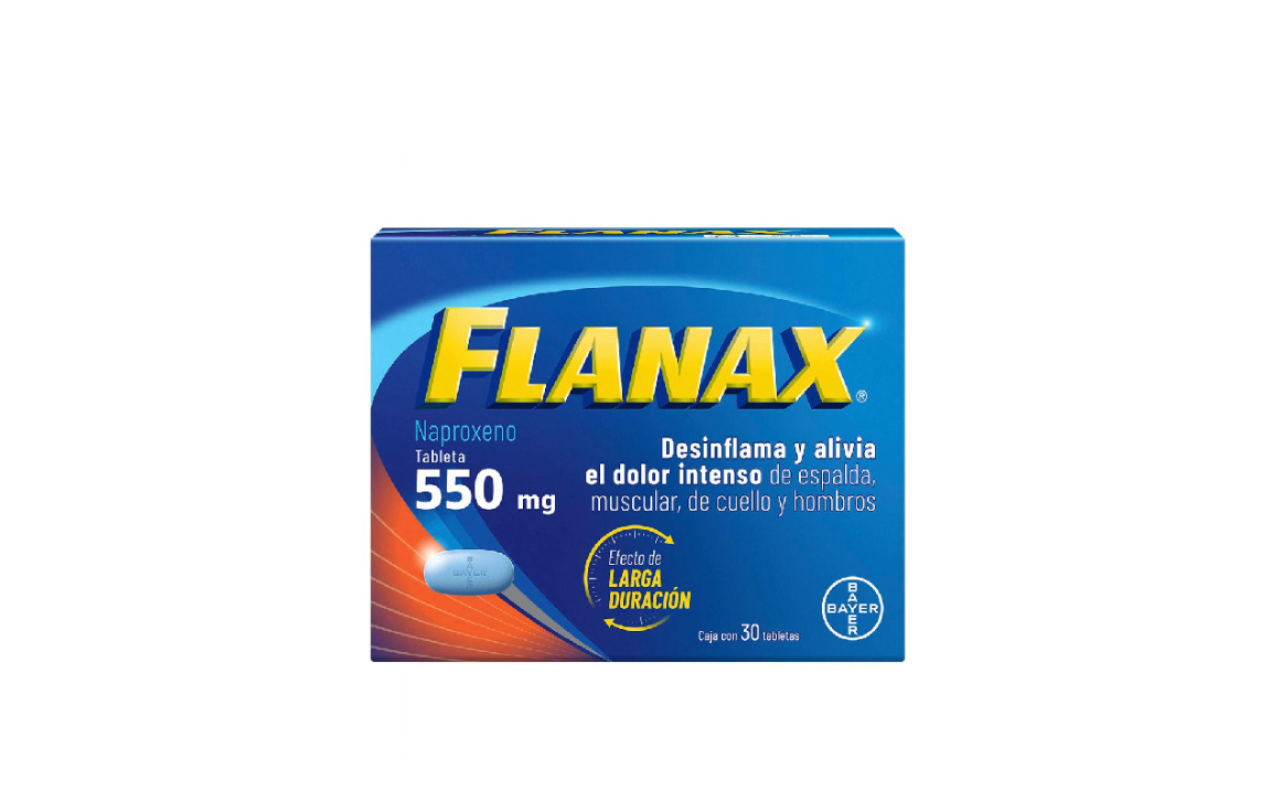 BAYER® . FLANAX . 1 Caja de 30Tabletas con 550mg