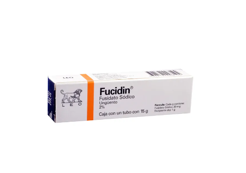 LEO® . Fucidin Ungüento 2% . Ácido Fusídico 2% ungüento . 1 Caja de 1Tubo con 15g