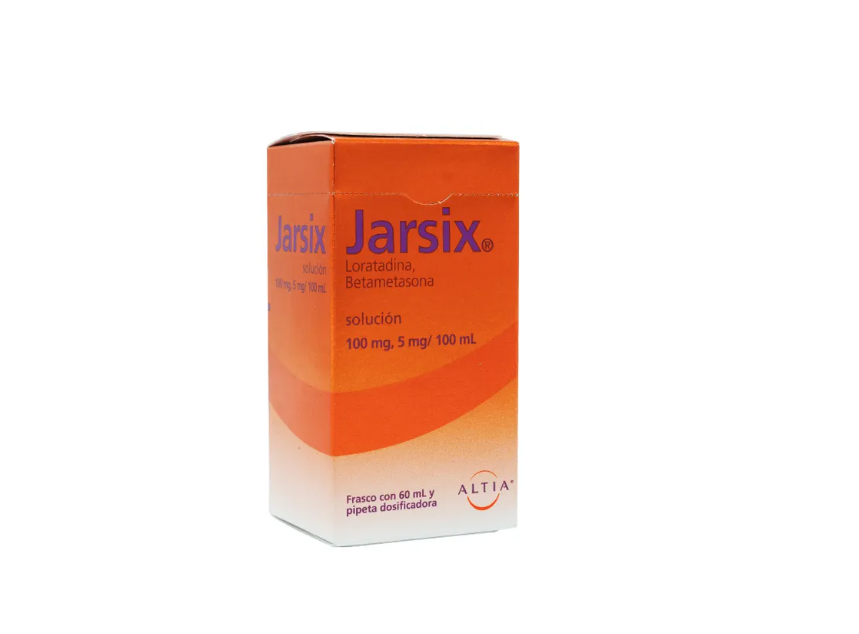 ALTIA . Jarsix . Loratadina, Betametasona en solución 100mg/ 5 mg/ 100ml. 1 Caja de 1Frasco con 60ml