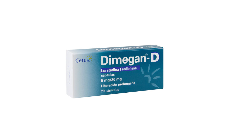 Cetus . Dimegan-D . 1 Caja de 20Cápsulas con 5mg/ 20mg