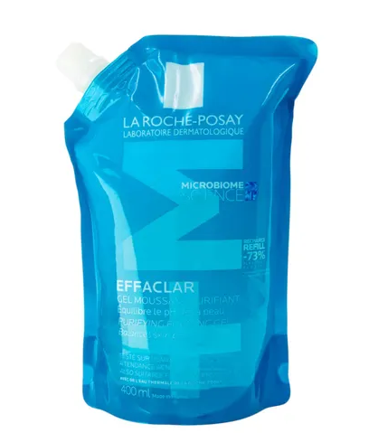 LA ROCHE-POSAY® . EFFACLAR GEL MOUSSANT PURIFIANT Refill de 400ml. Limpiador facial . Tratamiento para acné . 1 Frasco con bomba de 1Pza con 400ml