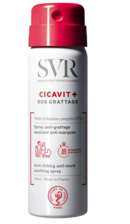 SVR . CICAVIT SOS GRATTAGE de 40ml . Spray calmante reparador . Tratamiento para dermatitis atópica . 1Frasco con atomizador de 1Pieza de 40ml