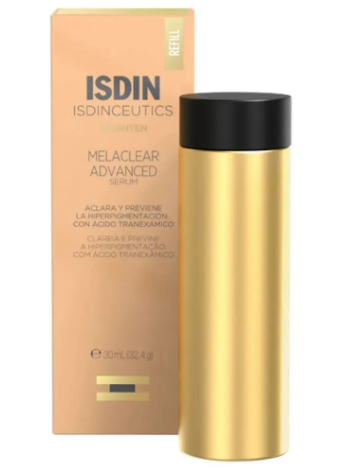 ISDIN® ISDINCEUTICS . BRIGHTEN MELACLEAR Advance Refill 30ml . Serum Corrector unificador del tono . Agentes despigmentante . 1 Caja de 1Frasco con 30ml