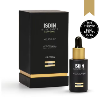 ISDIN® ISDINCEUTICS . REJUVENATE MELATONIK SERUM 30ml . Serum reparador de noche 3 en 1 . Agentes despigmentante . 1 Caja de 1Frasco con 30ml