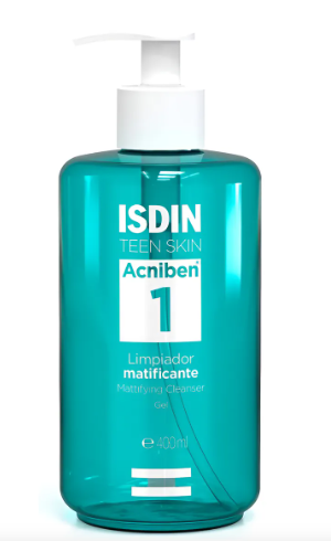 ISDIN® TEEN SKIN . Acniben 1 Facial Cleanser Gel 400ml . Gel limpiador facial . Tratamiento antiacné . 1 Frasco de 1Pieza con 400ml