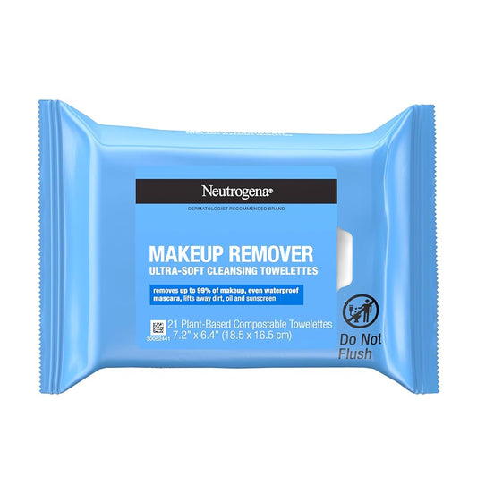 NEUTROGENA . Makeup Remover Towelettes . Ultra-Soft Cleansing . Compostable Towelettes . 1 Bolsa de 1Pieza con 25Toallas