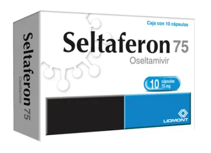 LIOMONT . Seltaferon . Oseltamivir . Tratamiento antiviral . 1 Caja de 10Cápsulas con 75mg