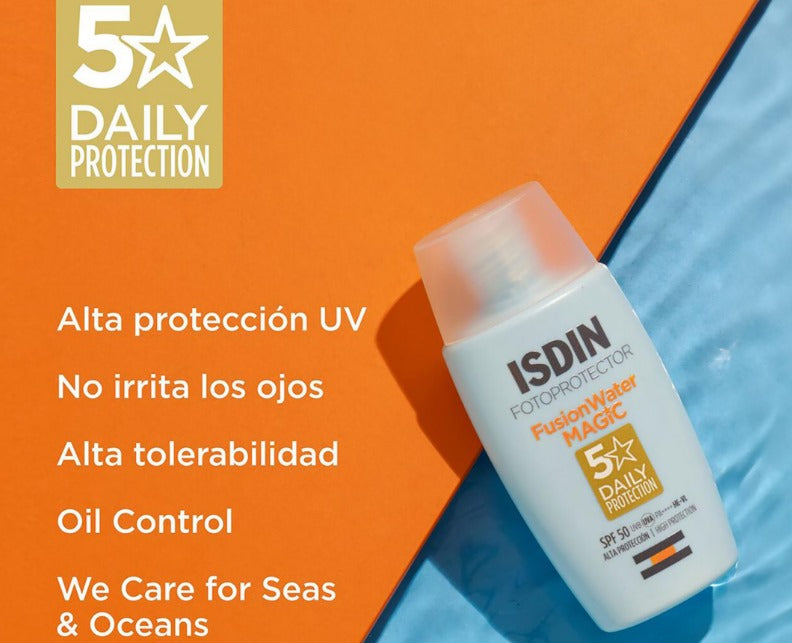 ISDIN® FOTOPROTECTOR . Fusion Water MAGIC . FPS 50+ . 1 Caja de 1 Frasco con 50ml