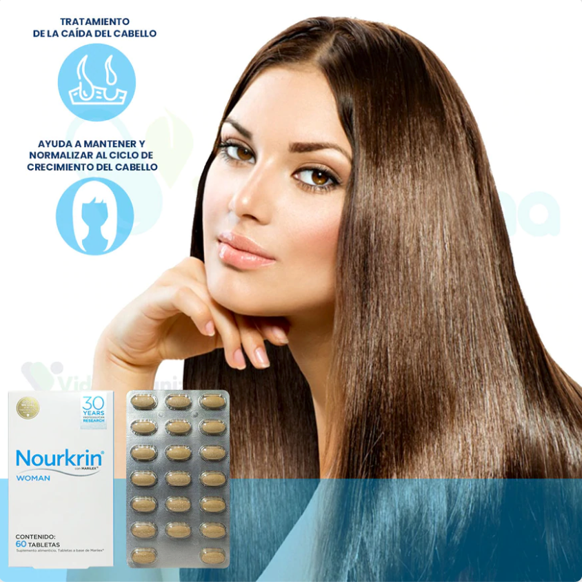 UP PHARMA | Nourkrin® WOMAN x6 Pack | Suplemento Para Evitar Caída De Cabello | 6 cajas de 60 tabletas cada caja