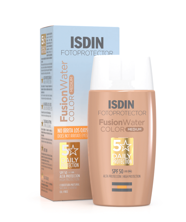 ISDIN® FOTOPROTECTOR . Fusion Water COLOR . FPS 50+ .1 Caja de 1Frasco con 50ml