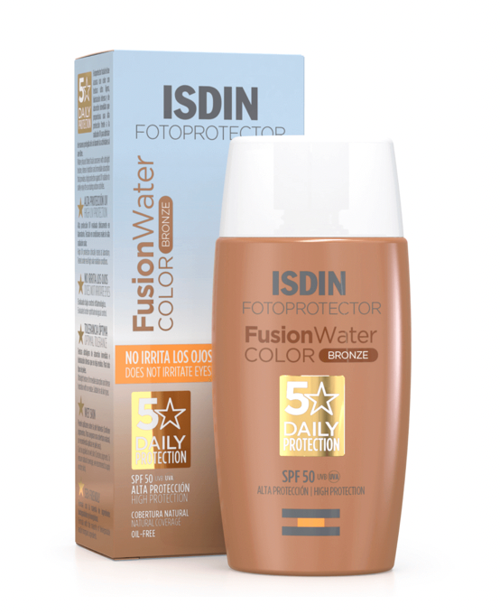 ISDIN® FOTOPROTECTOR . Fusion Water COLOR . FPS 50+ .1 Caja de 1Frasco con 50ml