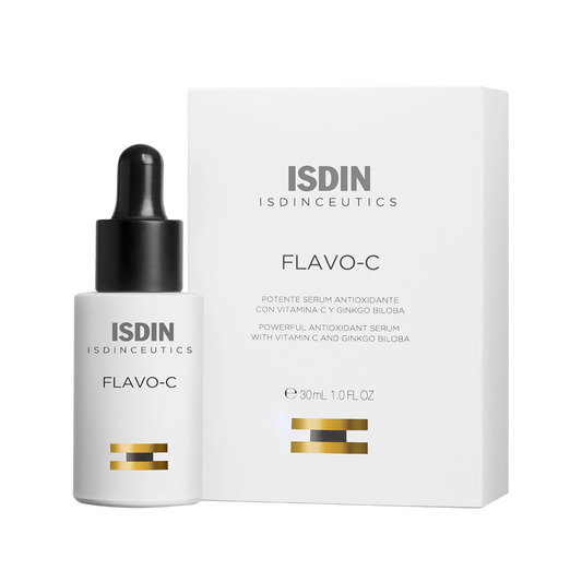 ISDIN® ISDINCEUTICS . REJUVENATE FLAVO-C 30ml . Serum antioxidante de día y Serum reparador de noche . Agentes despigmentante . 1 Caja de 1Fasco con 30ml