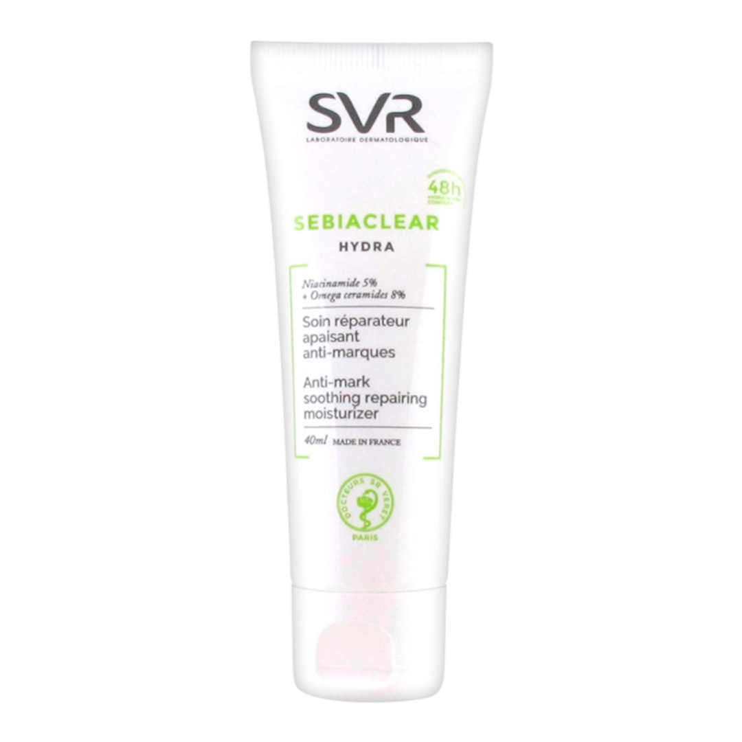 SVR® . SEBIACLEAR HYDRA . Reparador con niacinamida 5% y ceramidas . Hidratante . 1 Caja de 1Tubo con 40ml