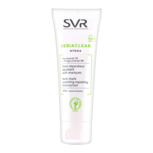 SVR® . SEBIACLEAR HYDRA . Reparador con niacinamida 5% y ceramidas . Hidratante . 1 Caja de 1Tubo con 40ml