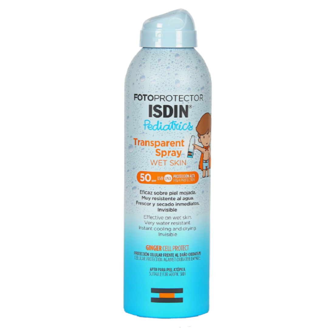 ISDIN® Pediatrics . Fotoprotector Pediatrics Fps50+ . Loción Spray . Tratamiento de protección solar . 1 Envase de 1Pza con 250ml