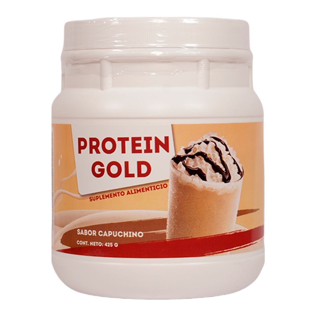 NATURALLY SIMHER | PROTEIN GOLD® Capuchino | Proteína en polvo sabor Capuchino | Tarro con polvo con 425g