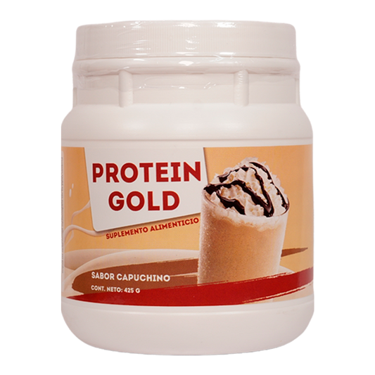 NATURALLY SIMHER | PROTEIN GOLD® Capuchino | Proteína en polvo sabor Capuchino | Tarro con polvo con 425g