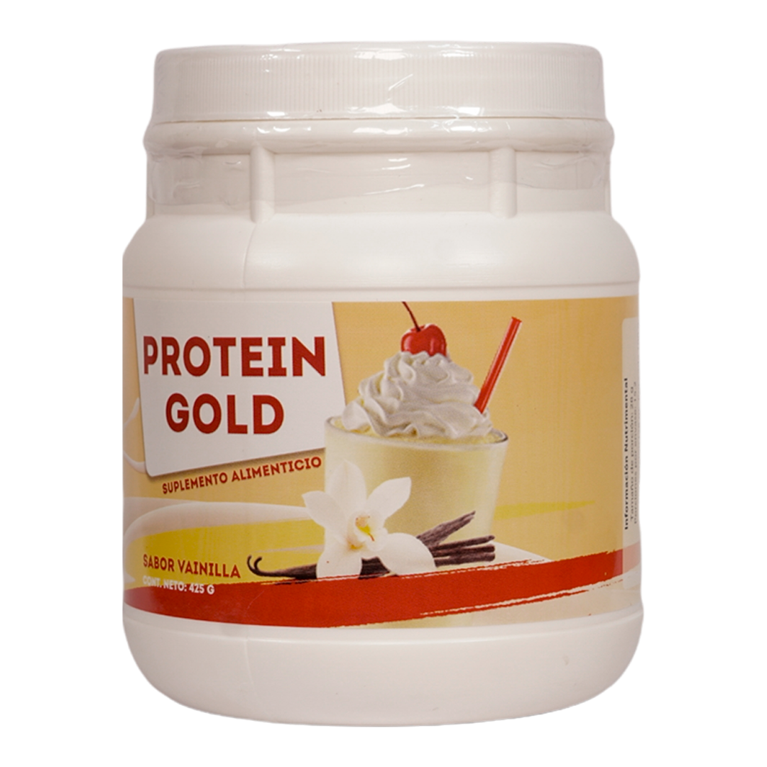 NATURALLY SIMHER | PROTEIN GOLD® Vainilla | Proteína en polvo sabor Vainilla | Tarro con polvo con 425g