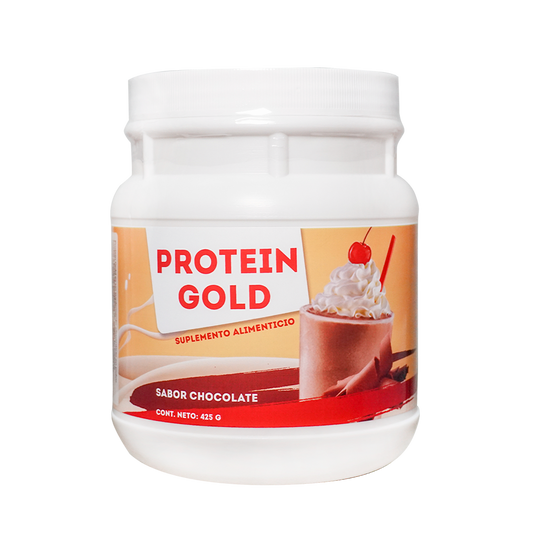 NATURALLY SIMHER | PROTEIN GOLD® Chocolate | Proteína en polvo sabor Chocolate | Tarro con polvo con 425g
