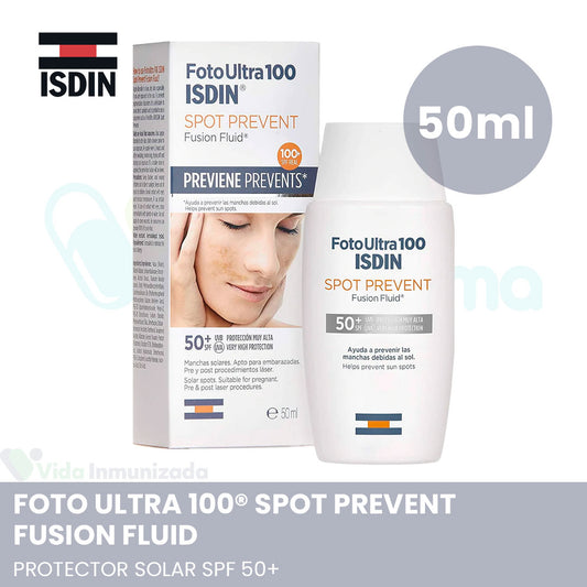 ISDIN | Foto Ultra 100® Spot Prevent Fusion Fluid | Protector solar SPF 50+ | Frasco con 50 ml