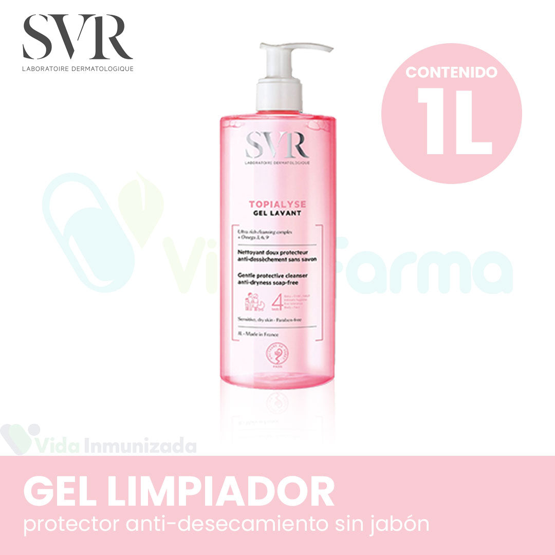 SVR® . TOPIALYSE GEL LAVANT .1 Frasco con bomba de 1Pza con 1L